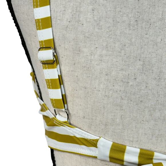 Retro Stage Small Bikini Swim Top Striped Molded Cups Adjustable Straps Tie Back - Picture 5 of 8